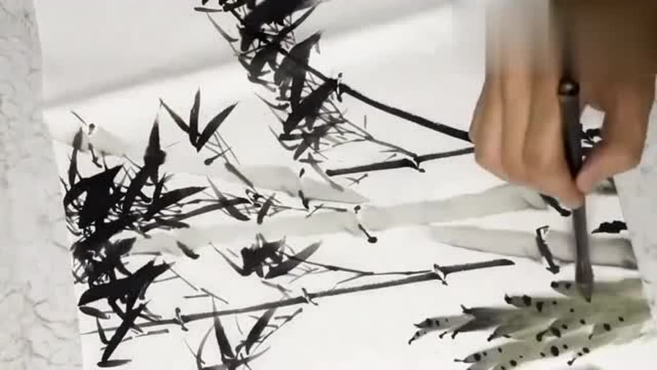 国画竹子的画法